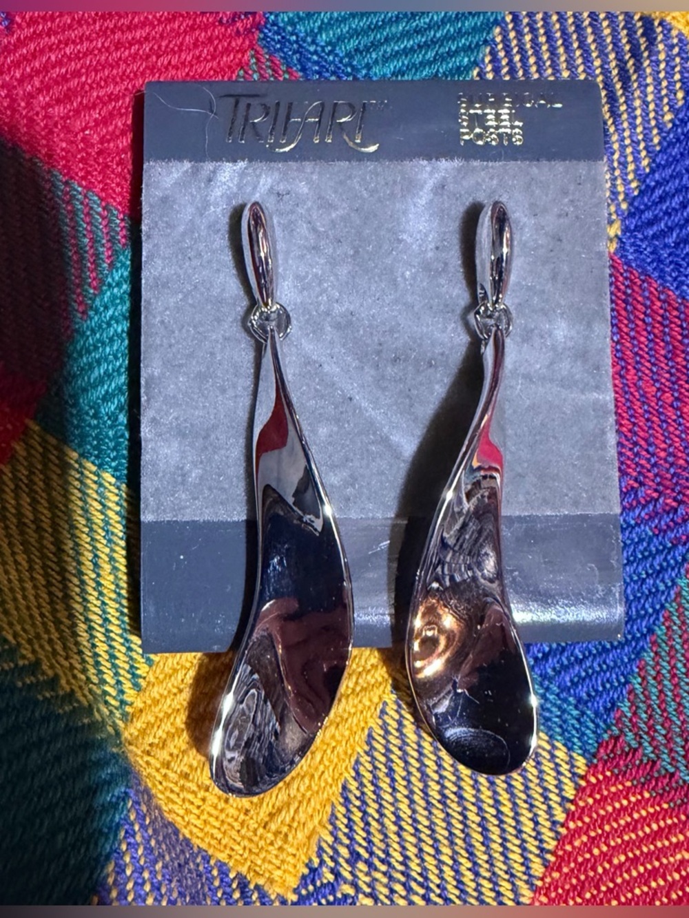 Vintage Trifari Curved Sculptural Earrings